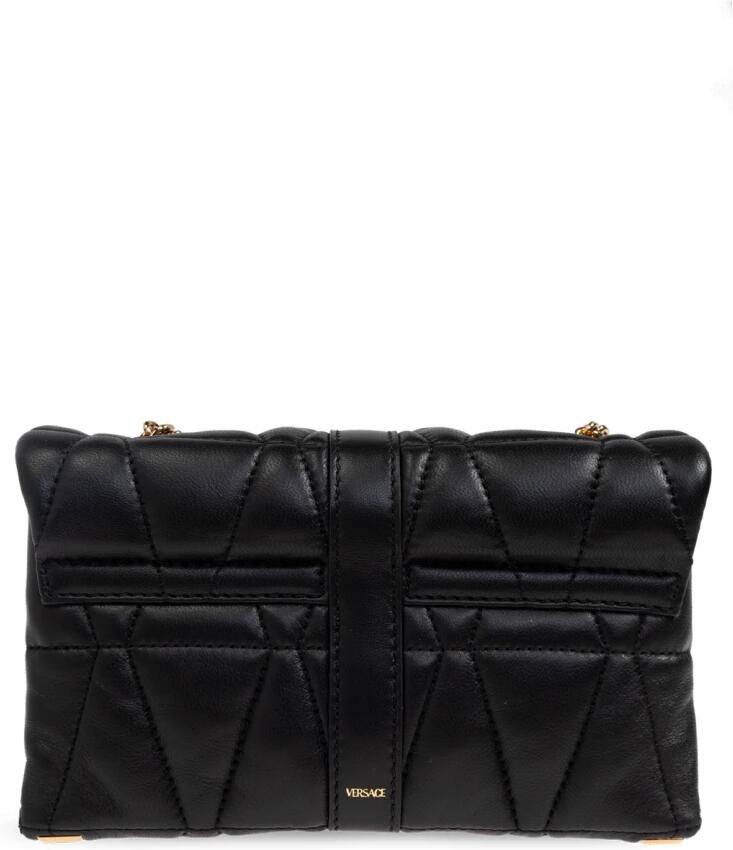 Versace Stijlvolle schoudertas voor dames in zwart en goud Black Dames