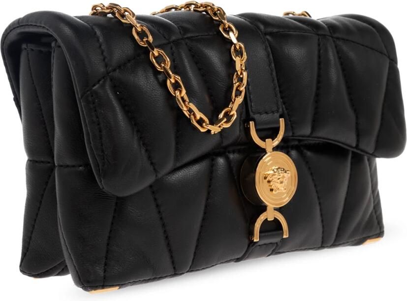 Versace Stijlvolle schoudertas voor dames in zwart en goud Black Dames - Foto 7