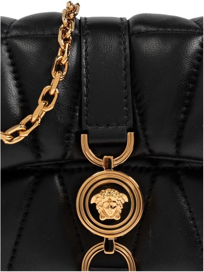 Versace Stijlvolle schoudertas voor dames in zwart en goud Black Dames - Foto 3