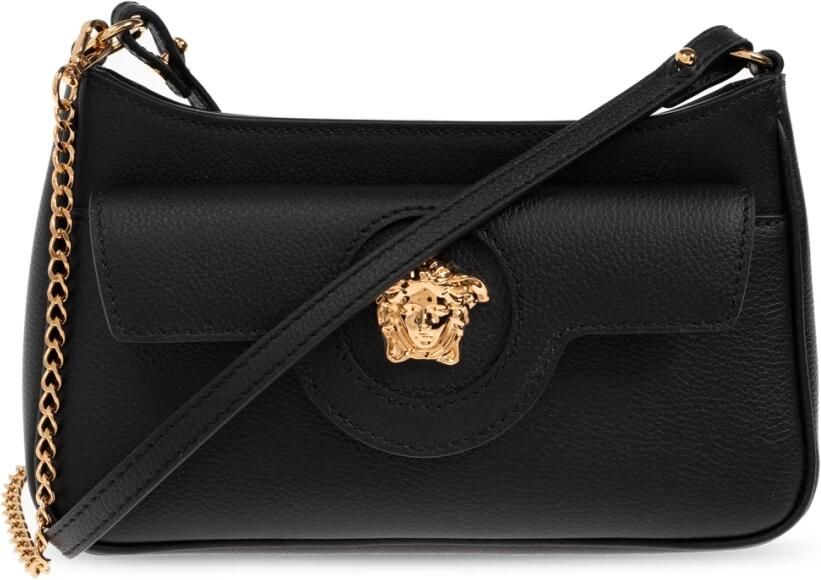 Versace Zwarte leren schoudertas met flap Black Dames - Foto 5