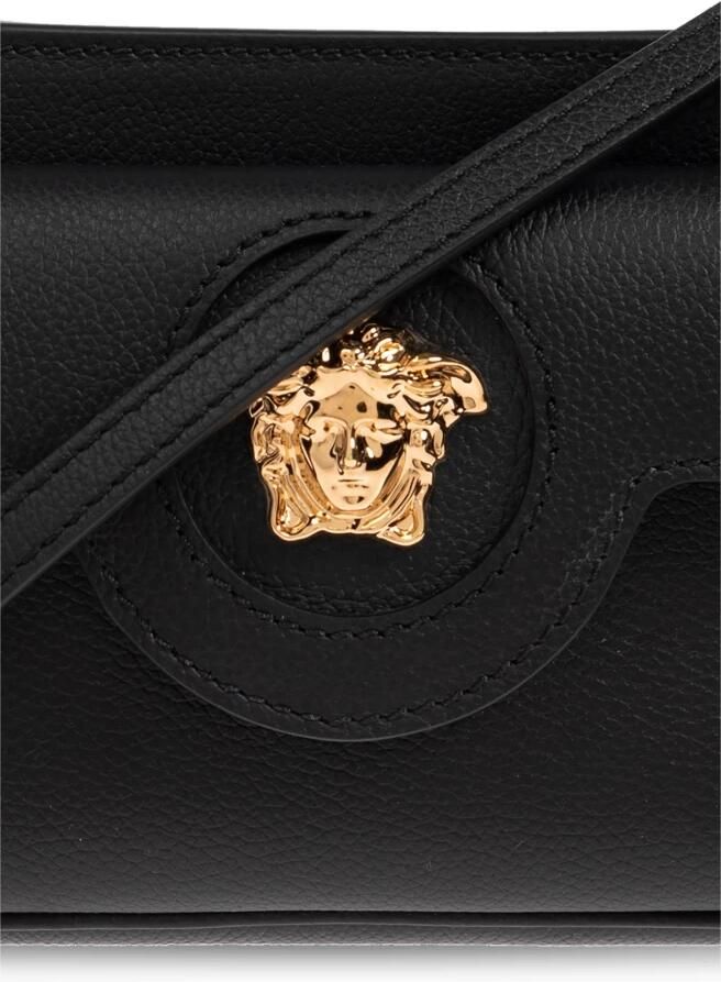 Versace Zwarte leren schoudertas met flap Black Dames - Foto 2