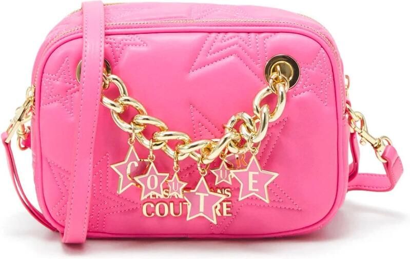 Versace Schoudertas Synthetisch Materiaal Zichtbaar Logo Pink Dames