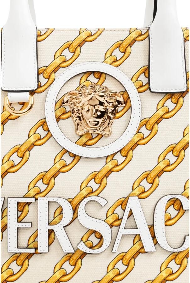 Versace Shoppers & Totes Small 'Chain Stripes La Medusa' Shopping Bag in beige - Foto 4