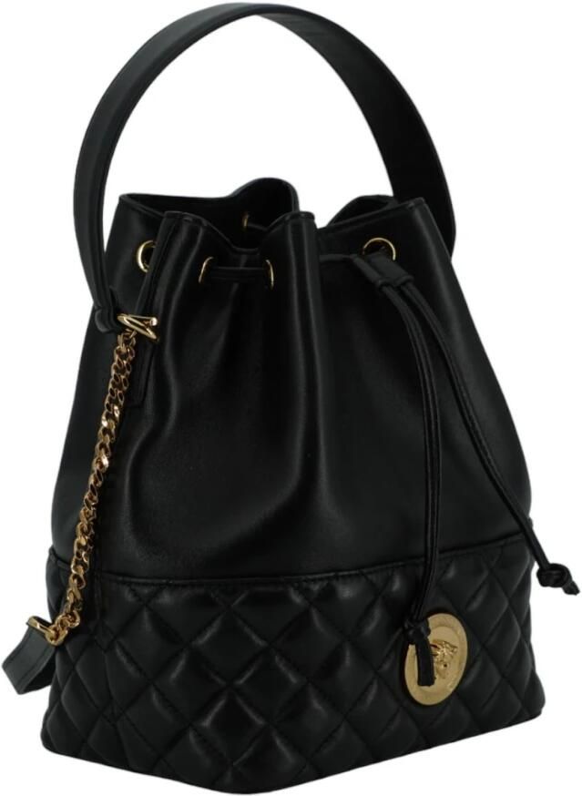 Versace Elegante zwarte leren Medusa Bucket tas Black Dames - Foto 4