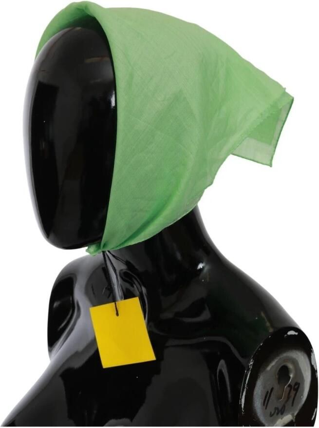 Versace Appelgroene Linnen Vierkante Foulard Hoofdband Sjaal Green Dames - Foto 5