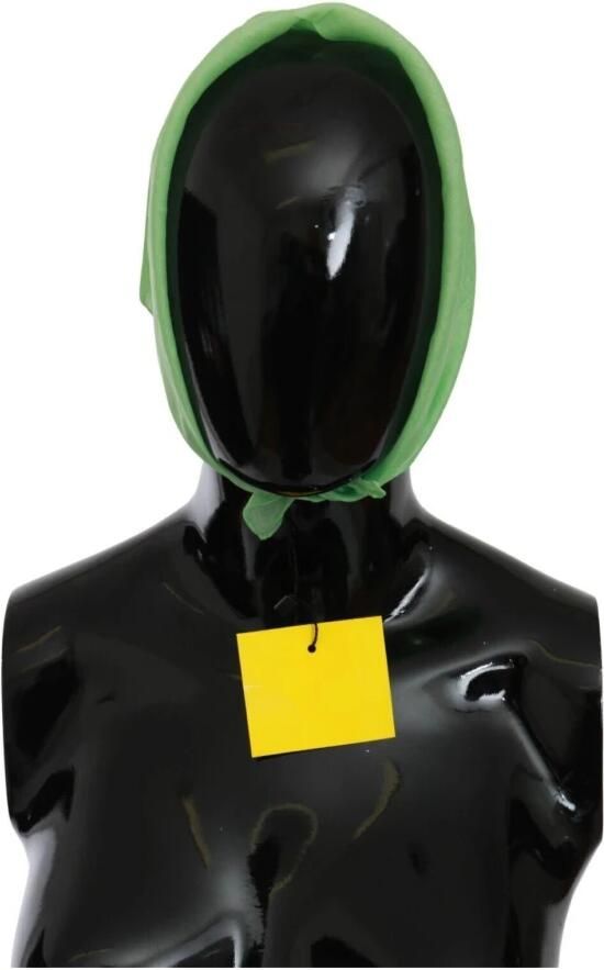 Versace Appelgroene Linnen Vierkante Foulard Hoofdband Sjaal Green Dames - Foto 4