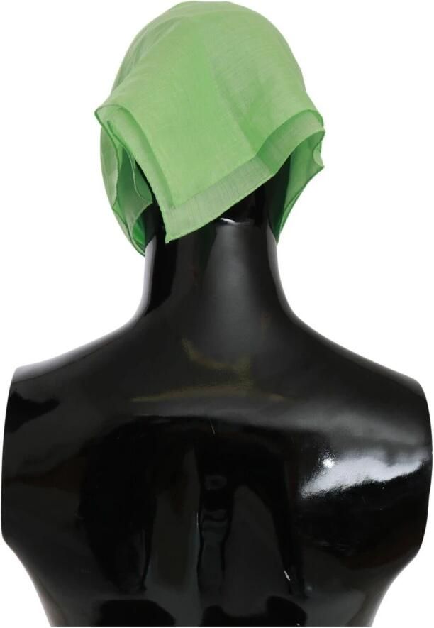 Versace Appelgroene Linnen Vierkante Foulard Hoofdband Sjaal Green Dames - Foto 3