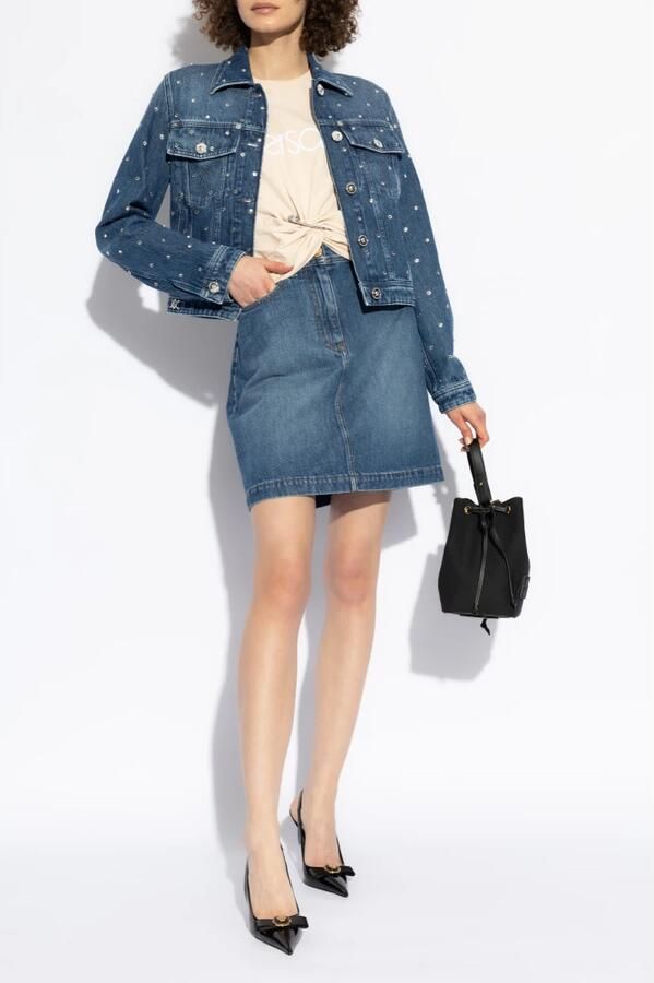 Versace Iconisch Monogram T-shirt met Medusa-logo Pink Dames - Foto 5