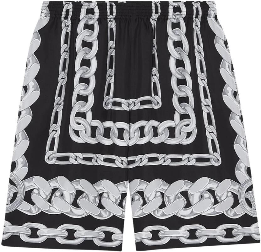 Versace Korte Broek Kettingprint Zijden Shorts Model VE10024761A13397BB - Foto 5