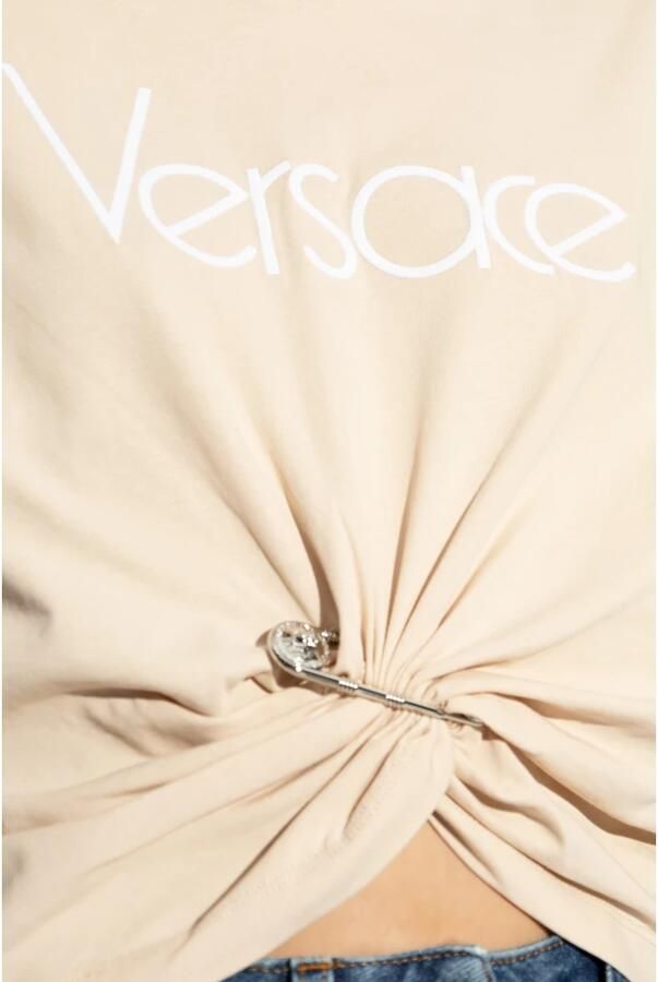 Versace Iconisch Monogram T-shirt met Medusa-logo Pink Dames - Foto 4