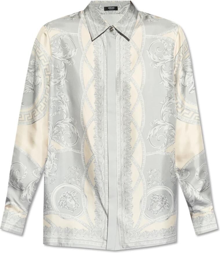 Versace Barocco Zijden Overhemd met Klassieke Kraag Multicolor Dames - Foto 12