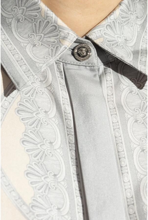 Versace Barocco Zijden Overhemd met Klassieke Kraag Multicolor Dames - Foto 6