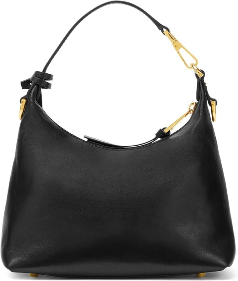 Versace Handtas Lederen Hobo handtas met afneembare riem en monogram plaquette - Foto 6