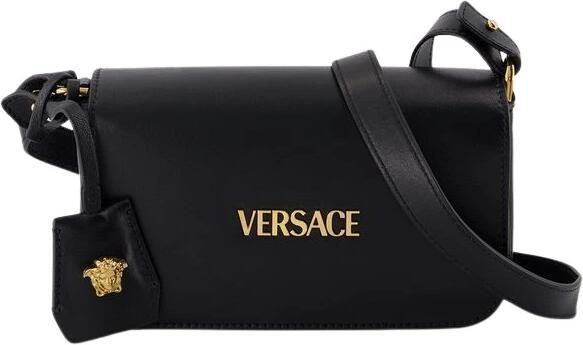 Versace Schoudertas Leren schoudertas met verstelbare riem en magnetische flap - Foto 7