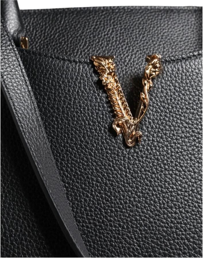 Versace Zwarte leren crossbodytas met verstelbare band Black Dames - Foto 2