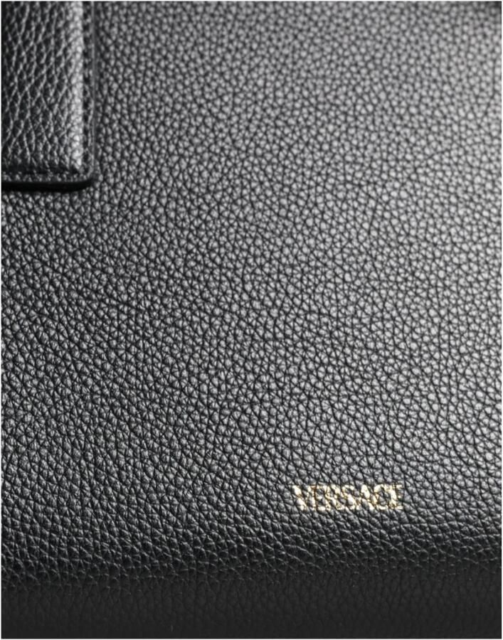 Versace Zwarte leren crossbodytas met verstelbare band Black Dames - Foto 3