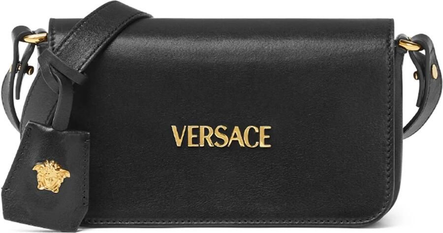 Versace Schoudertas Leren schoudertas met verstelbare riem en magnetische flap - Foto 9