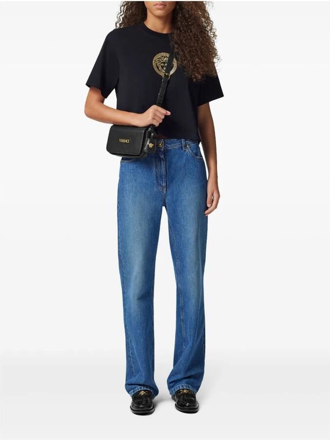 Versace Schoudertas Leren schoudertas met verstelbare riem en magnetische flap - Foto 3