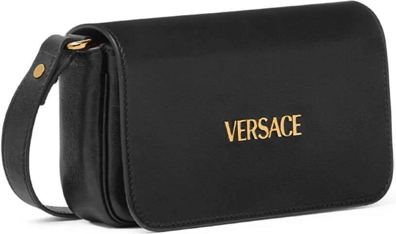Versace Schoudertas Leren schoudertas met verstelbare riem en magnetische flap - Foto 4