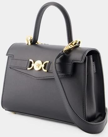 Versace Hobo bags Small Top Handle Bag Leather Black in zwart - Foto 4