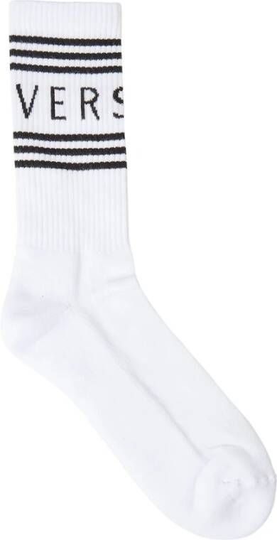 Versace Vintage Logo Sportsokken uit de jaren 90 White Heren