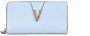 Versace Grote Korenbloem Korrelig Leder Goud Monogram Rits Rondom Clutch Portemonnee Blue Dames - Thumbnail 1