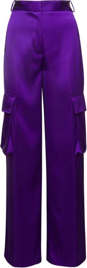 Versace Satin Cargo Broek Purple Dames