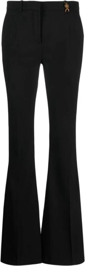 Versace Zwarte Wollen Flared Broek met Medusa Detail Black Dames