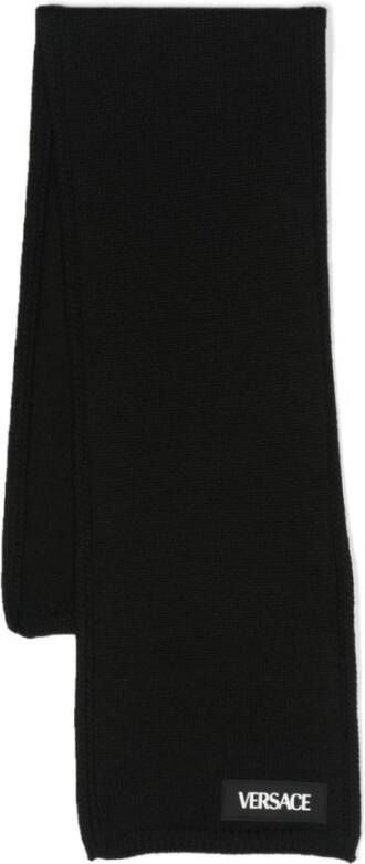 Versace Zwart maagdelijke wol meisjes sjaal Black Unisex