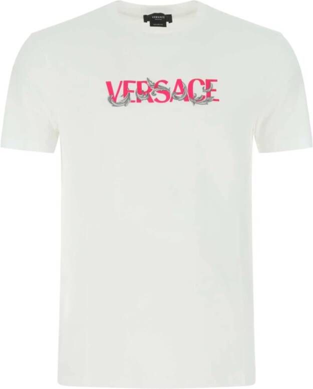 Versace Wit katoenen t-shirt Wit Heren