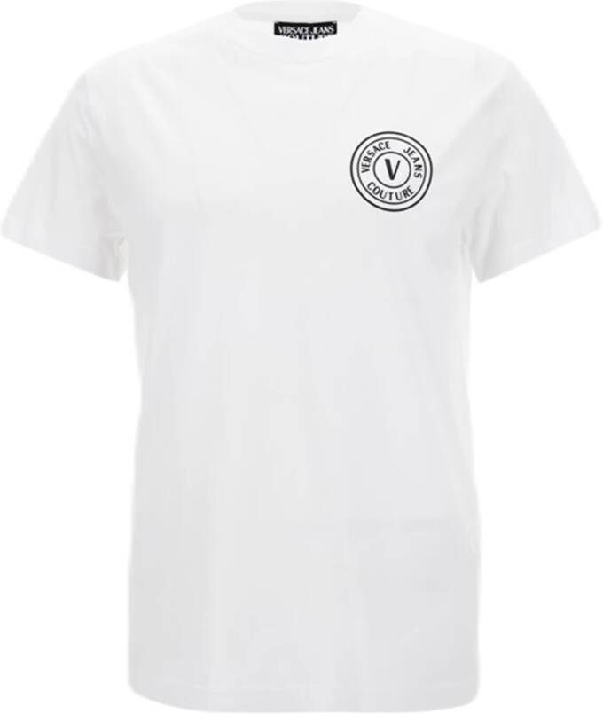 Versace Witte T-shirt met Logo Print voor Heren White Heren