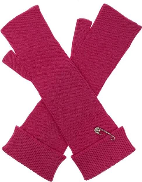 Versace Wol vingerloze handschoenen Roze Dames