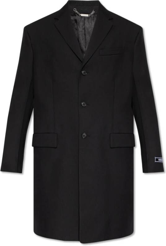 Versace Wollen jas Zwart Heren