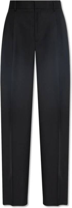Versace Wollen plooivoorkant broek Zwart Heren