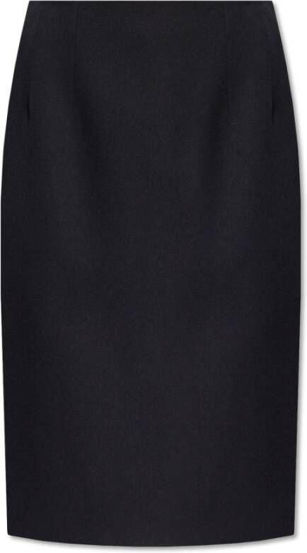 Versace Wollen kokerrok met split achteraan Black Dames