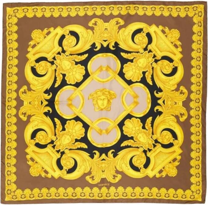 Versace Zijdeachtige sjaals Bruin Unisex