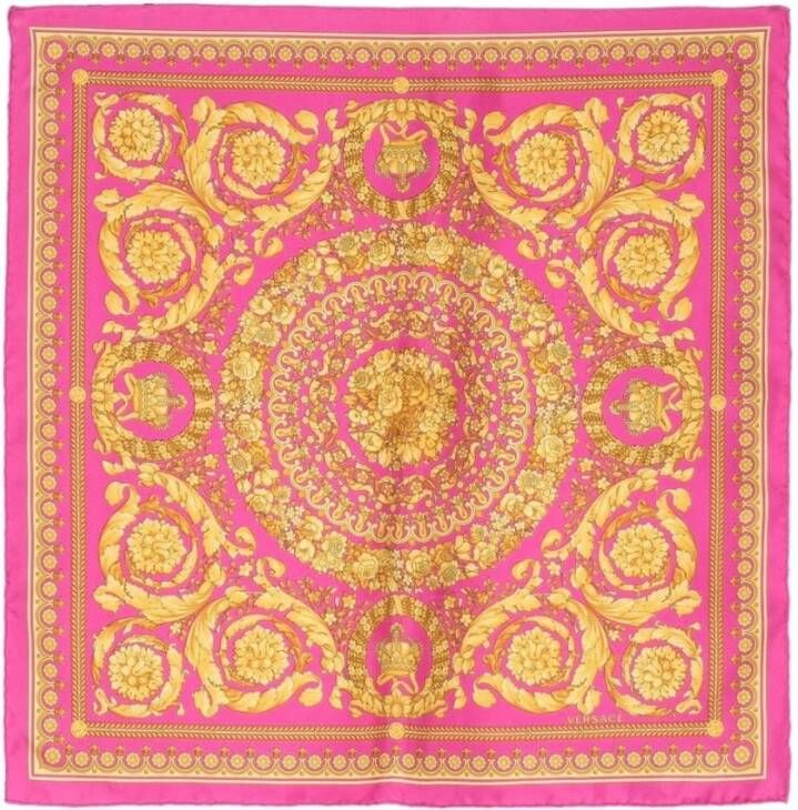 Versace Zijdeachtige sjaal Roze Dames