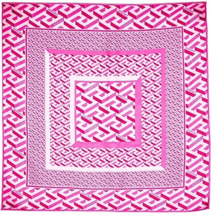 Versace Zijdeachtige sjaal Roze Dames