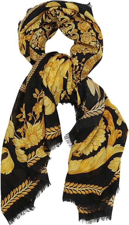 Versace Zijdeachtige sjaal Zwart Dames