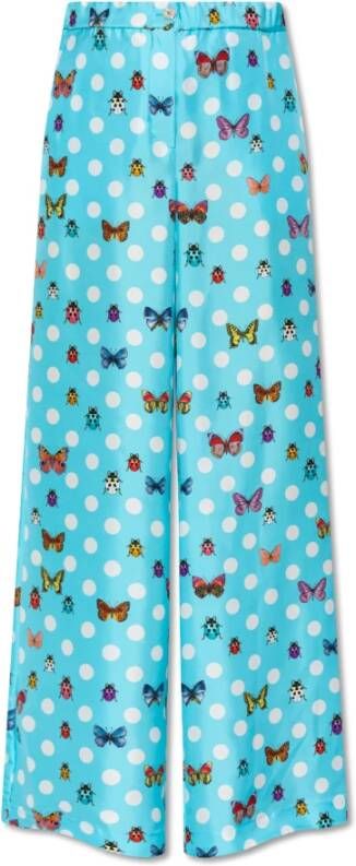 Versace Zijden broek uit de 'La Vacanza'-collectie Blauw Dames