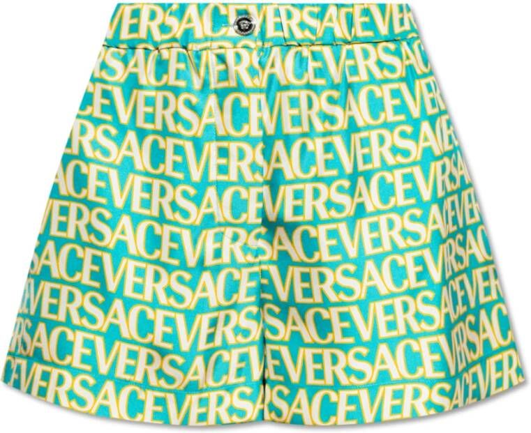 Versace Zijden shorts uit de La Vacanza collectie. Blauw Dames