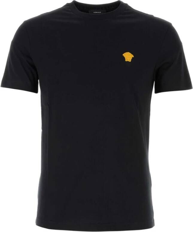 Versace Zwarte katoenen T-shirt Klassieke stijl Zwart Heren
