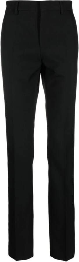 Versace Zwarte Slim-Fit Wollen Broek Zwart Heren