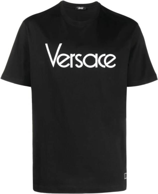 Versace Zwarte T-shirts en Polos met Tribute Borduurwerk Black Heren