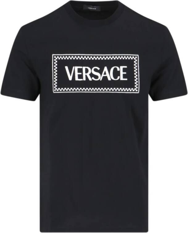 Versace Vintage Logo Zwarte T-shirts en Polos Black Heren