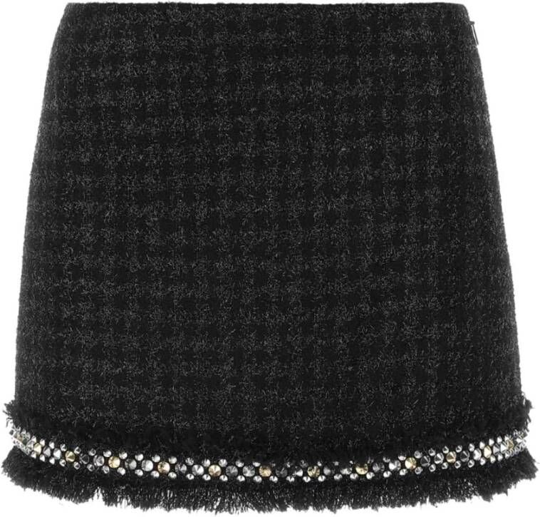 Versace Zwarte tweed mini rok Zwart Dames
