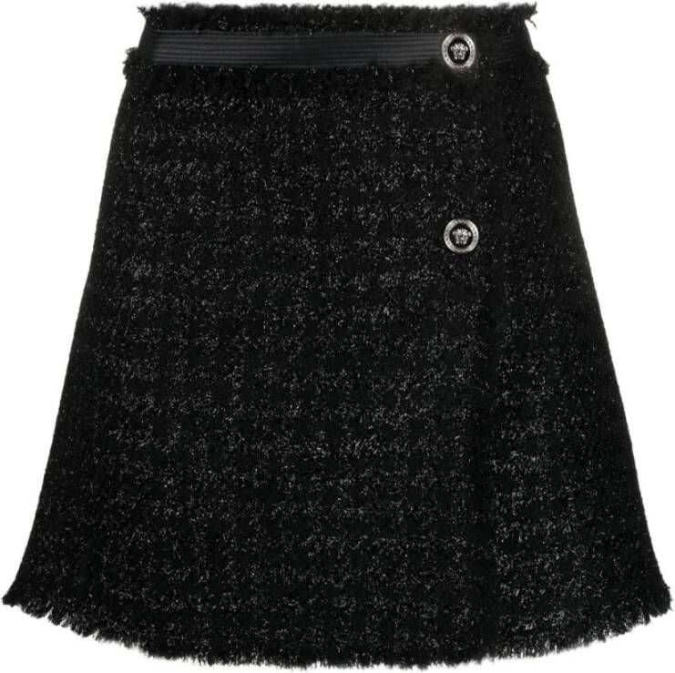 Versace Geëmailleerde Medusa Tweed Rok Black Dames