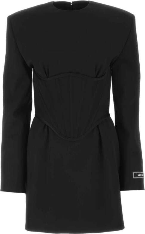 Versace Mini zwart wollen jurk Black Dames