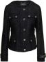 Versace Zwarte wollen blend jas met ronde hals Black Dames - Thumbnail 1