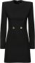 Versace Zwarte Wollen Jurk met Maxi Schoudervullingen Zwart Dames - Thumbnail 1